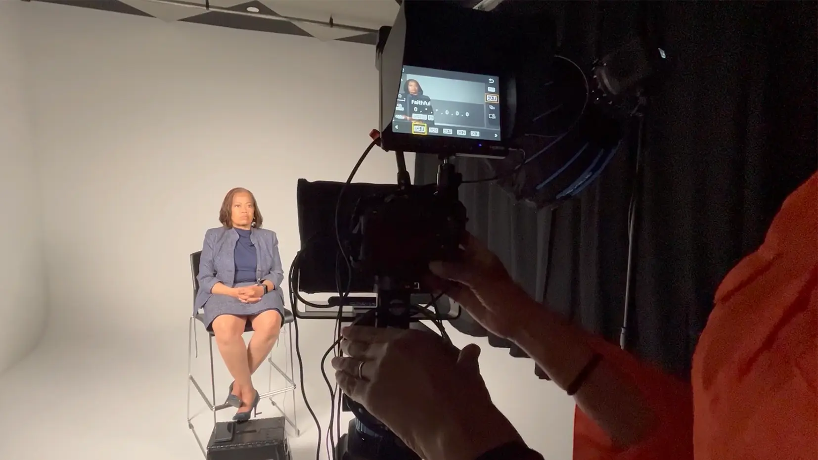 Phoenix Photography client production session with camera, monitor, and studio setup