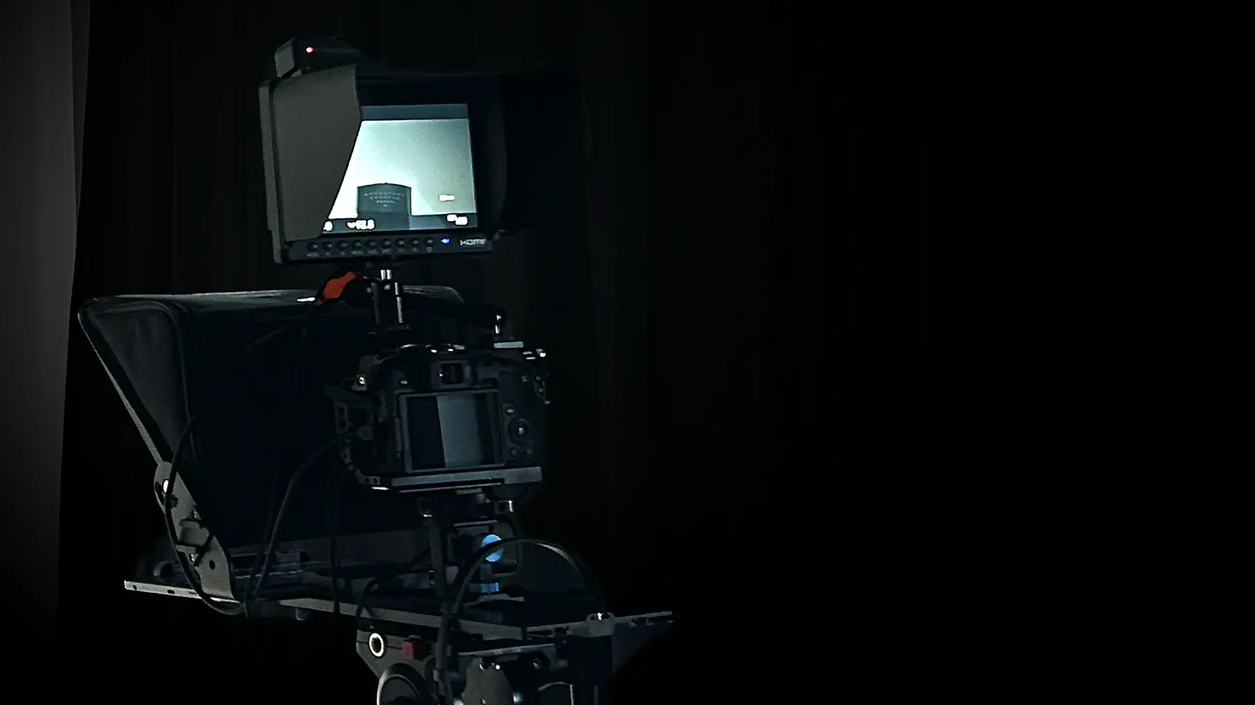 Phoenix Photography camera and teleprompter production setup