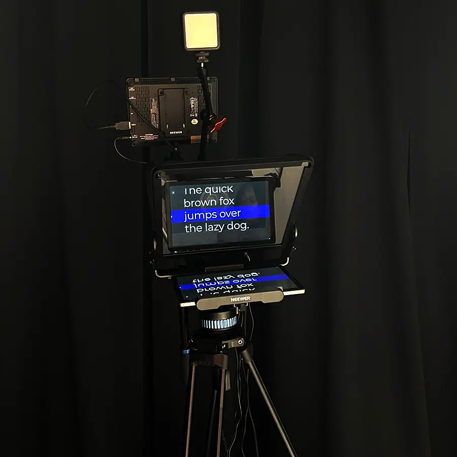 Teleprompter setup for guided authority capture