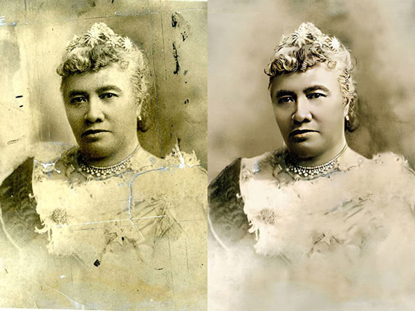 Combined photo showing before and after color correction