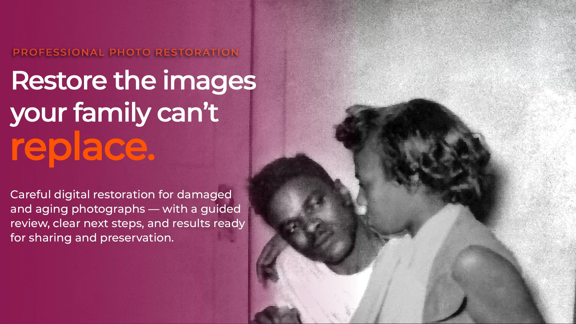 Restored family portrait hero for Phoenix Heritage Restoration